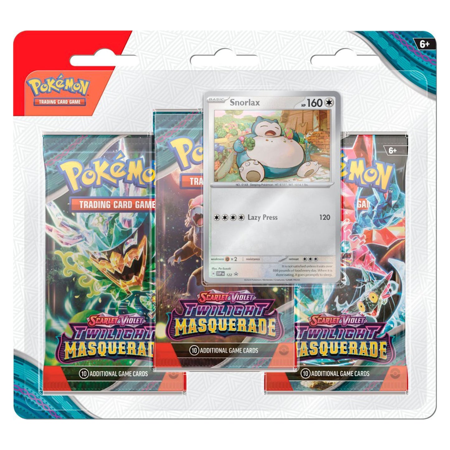 Pokemon TCG Scarlet & Violet Twilight Masquerade - 3 Pack Blister - Snorlax