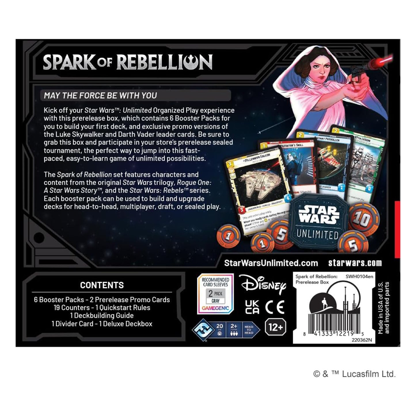 Star Wars : Unlimited Spark of Rebellion Prerelease Box