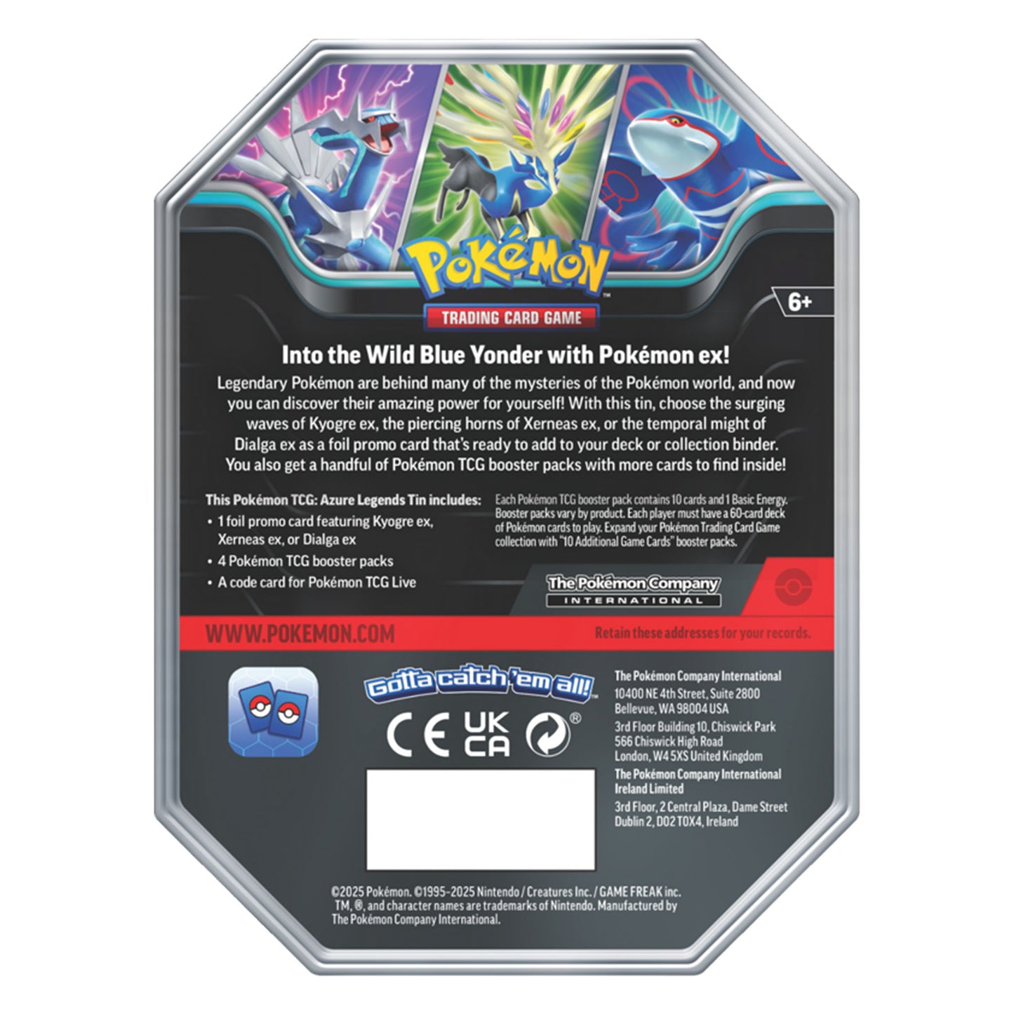 Pokemon TCG Scarlet & Violet Azure Legends Tin - Kyogre ex