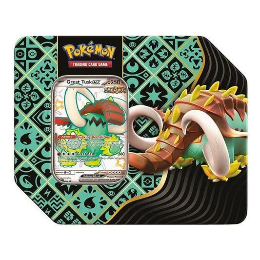 Pokemon TCG Scarlet & Violet Paldean Fates 7" Tin - Shiny Great Tusk Ex