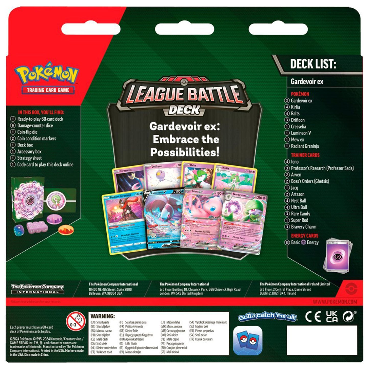 Pokemon TCG Gardevoir ex League Battle Deck