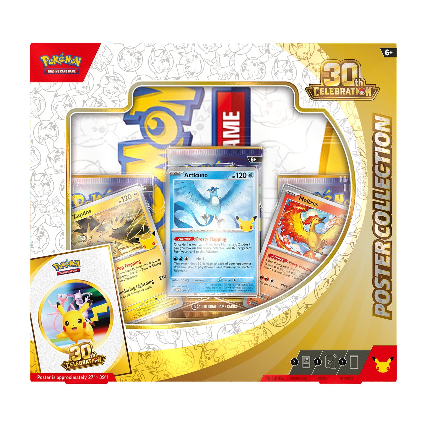 Pokemon TCG: 30th Celebration Poster Collection & Toploader Bundle