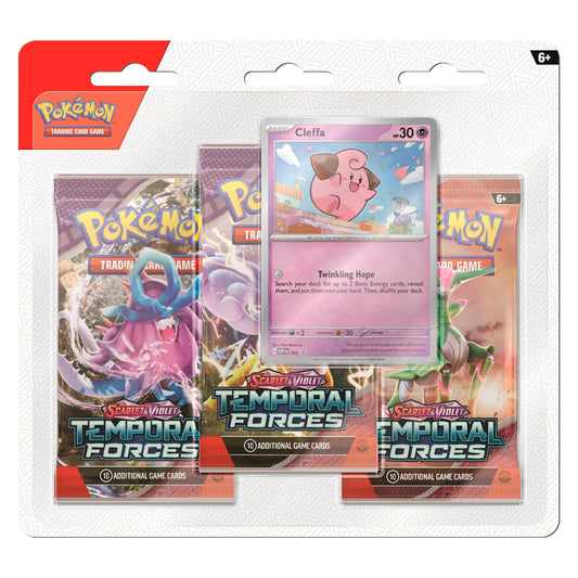 Pokemon TCG Scarlet & Violet Temporal Forces - 3 Pack Blister Cleffa