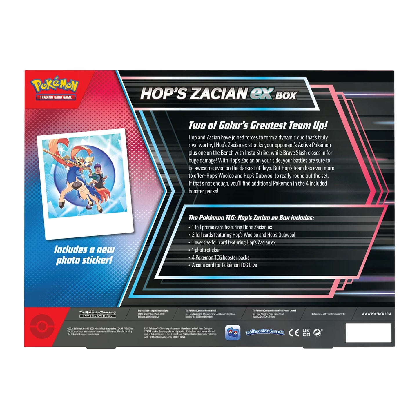 Pokemon TCG: Hop's Zacian ex Box