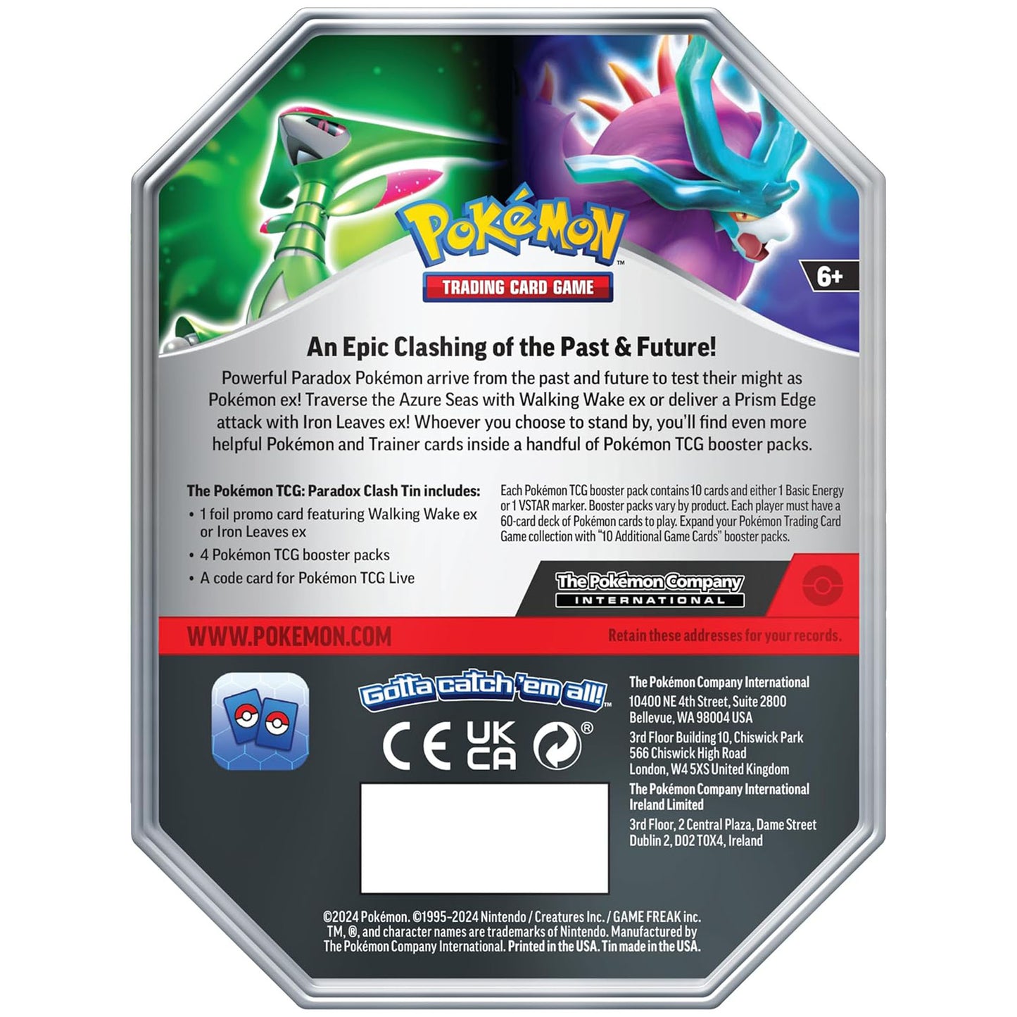 Pokemon TCG Scarlet & Violet Paradox Clash Tin - Walking Wake