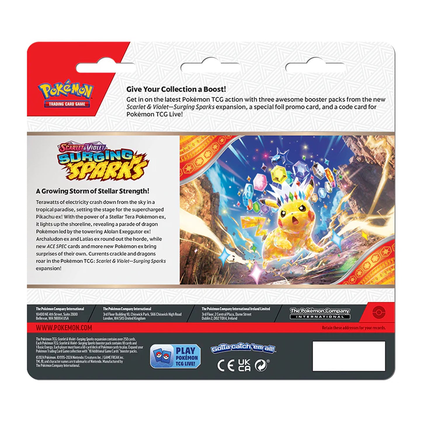 Pokemon TCG Scarlet & Violet Surging Sparks - 3 Pack Blister Zapdos