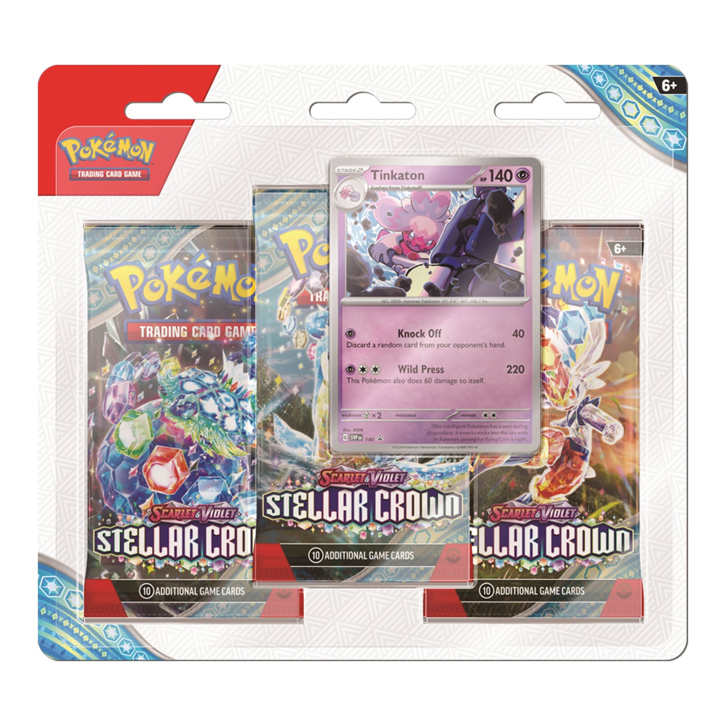 Pokemon TCG Scarlet & Violet Stellar Crown - 3 Pack Blister Tinkaton