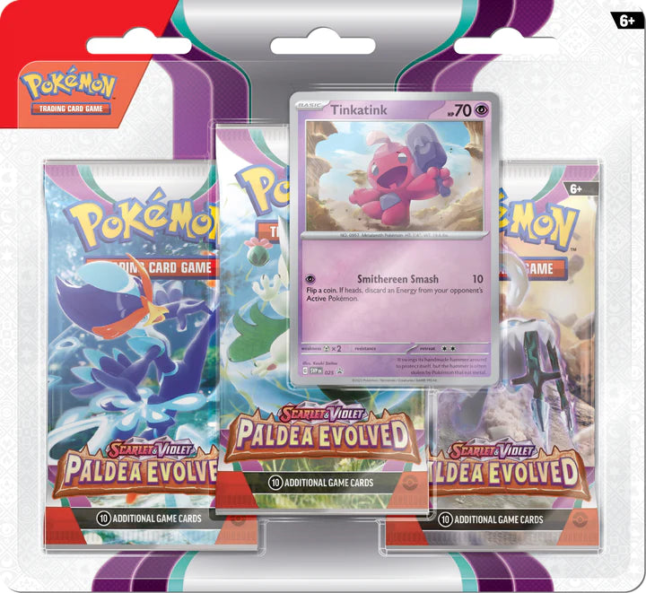 Pokemon Scarlet & Violet Paldea Evolved 3 Pack Blister Pack Varoom/Tiktatink