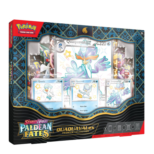 Pokemon TCG Scarlet & Violet Paldean Fates Premium Collection - Shiny Quaquaval Ex