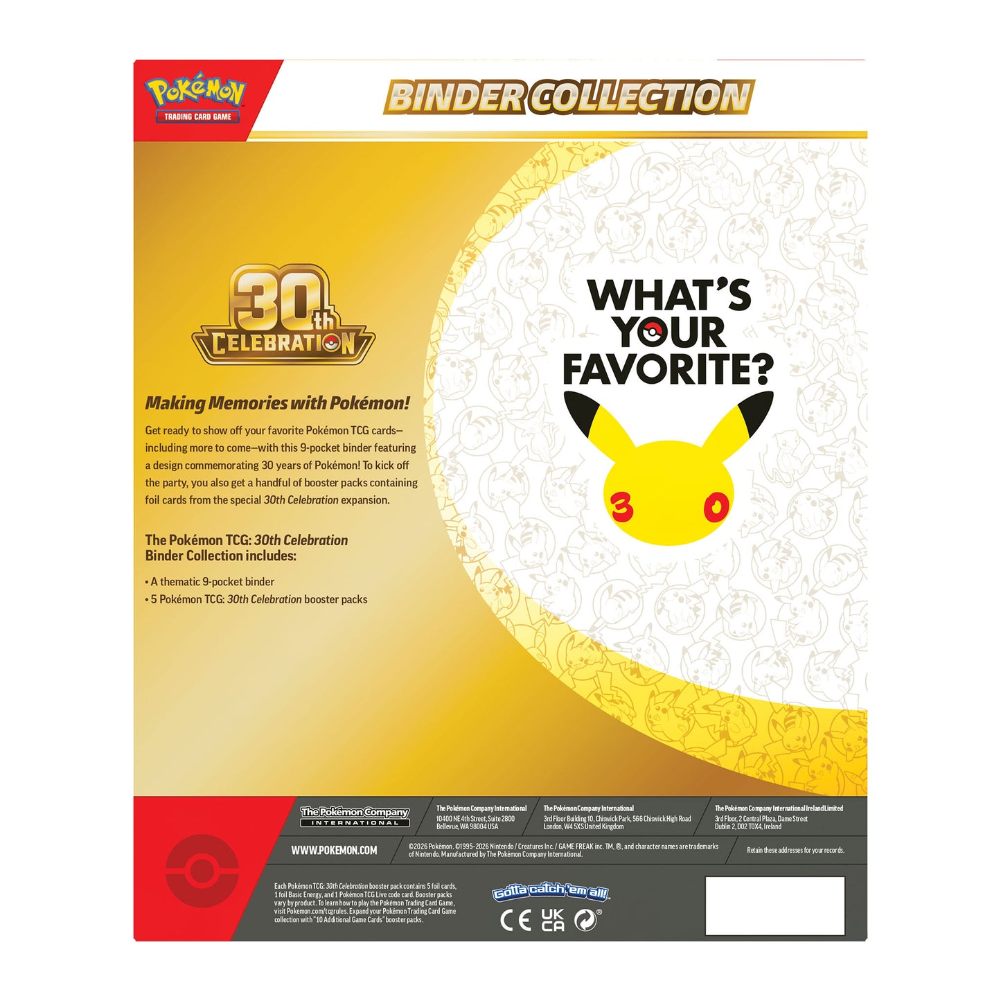 Pokemon TCG: 30th Celebration Binder Collection & Toploder Bundle