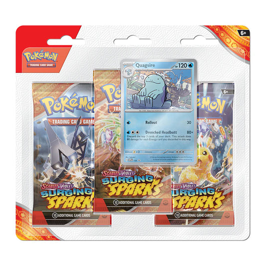 Pokemon TCG Scarlet & Violet Surging Sparks - 3 Pack Blister Quagsire