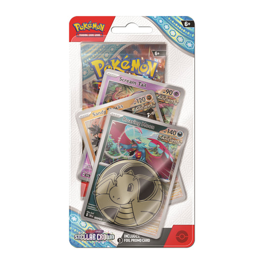 Pokemon TCG Scarlet & Violet Stellar Crown Premium Checklane Blister - Roaring Moon